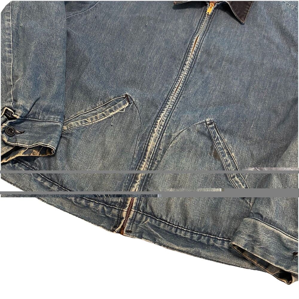 Vintage Big Ben Denim Detroit Jacket Coat Blanket Lined USA Made 70s Scoville XL - Picture 5 of 9